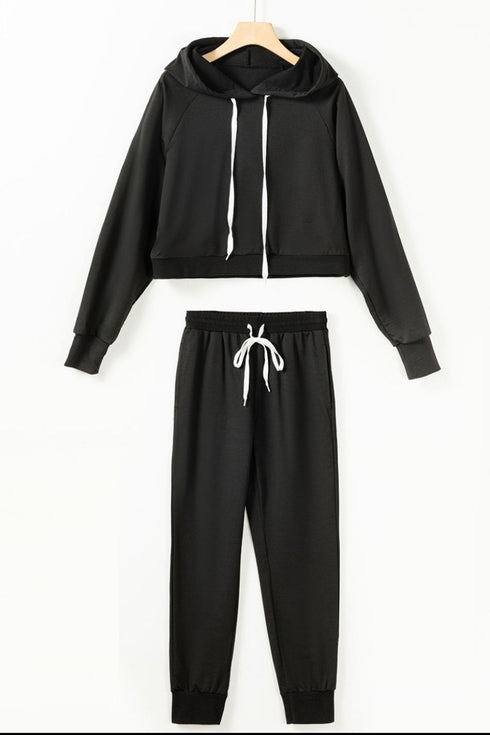 'Valentina' Drawstring Hoodie and Pants Set - Celes Fashion